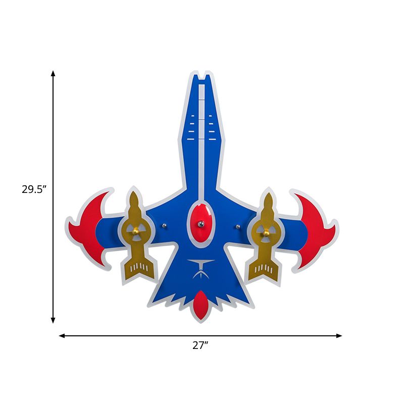 Lampada da incasso a LED in acrilico per aereo da cartone animato vicino all'illuminazione a soffitto in blu per la camera da letto del ragazzo