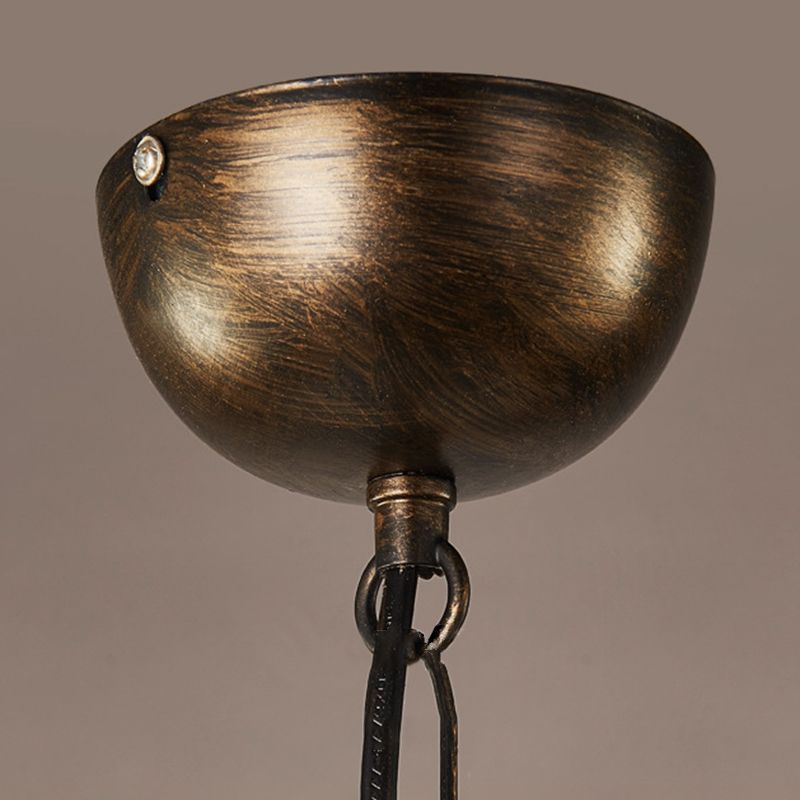 4 Lights Metal Pendant Ceiling Fixture Lamp Rustic with Globe Foyer and Hall Chandelier Lighting