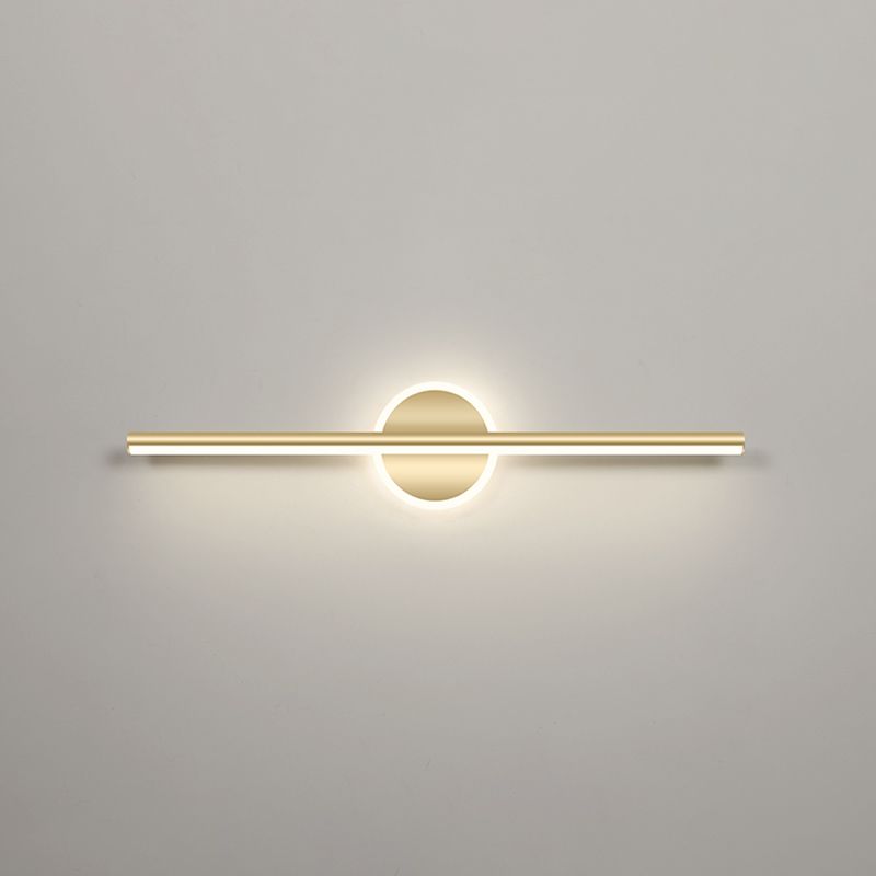 Lampade per vanità per bagno lineare in stile Luxury Mid-secolo Lampadele per vanità in metallo con finitura oro in oro