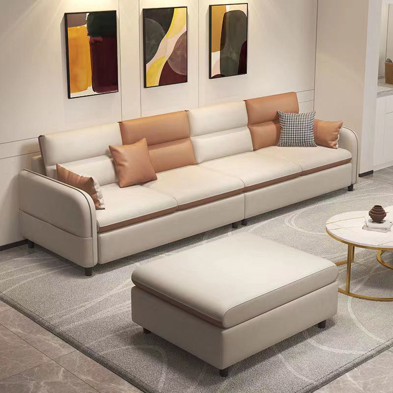 Fabric Straight Arm Sofa 102.36"D x 68.9"W x 29.53"H Cushion Back Sectionals with Storage