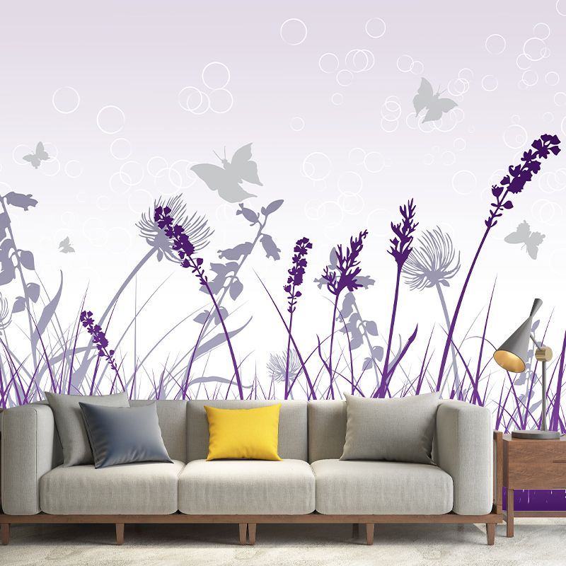 Plant Illustration Mural Wallpaper Environment Friendly Living Room Wall Mural