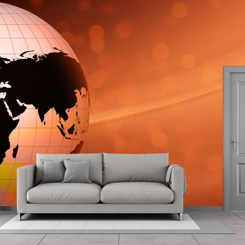 Contemporary World Map Wall Mural Wallpaper Eco-friendly Wall Mural in Soft Color