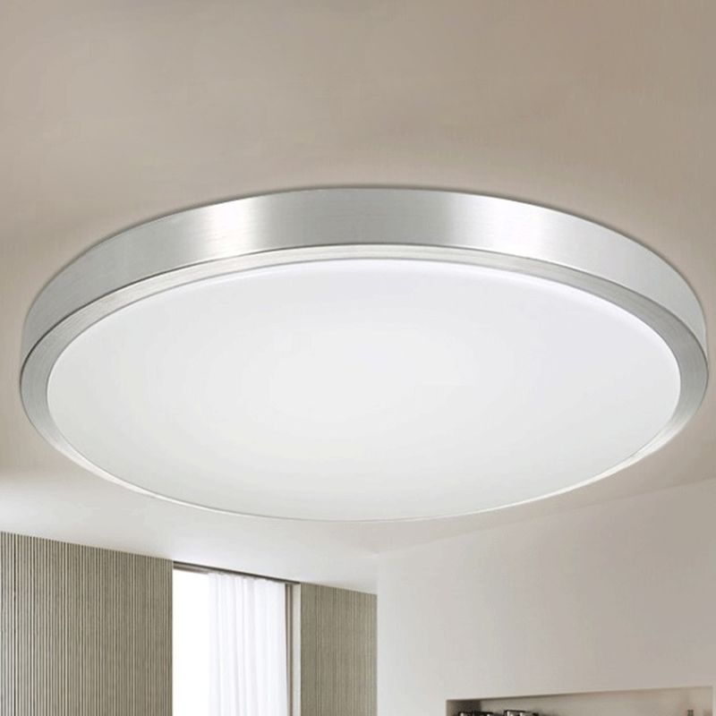 Plafonnier circulaire Simplicity en métal LED pour chambre à coucher, luminaire encastré en chrome