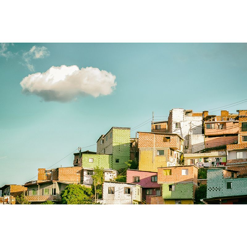 Environment Friendly Wall Mural Wallpaper Town Scenery Sitting Room Wall Mural