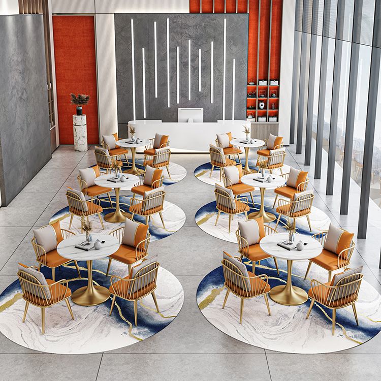 Moderne ronde gesinterde stenen top eettafel witte standaard eettafel voor keuken