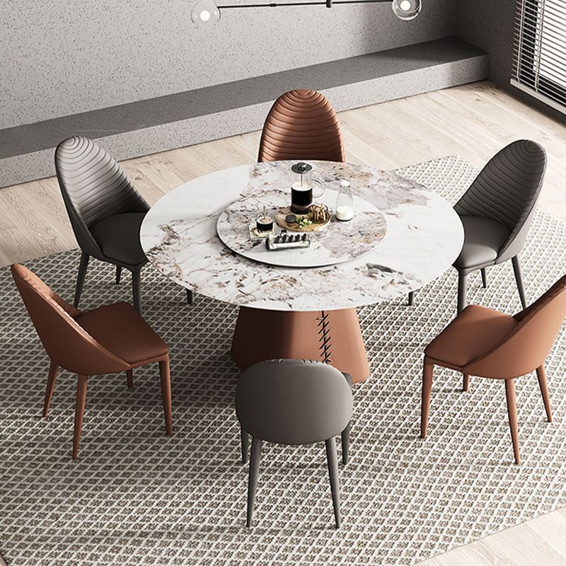 Faux Leather Armless Dining Chairs Upholstered Dining Room Chair