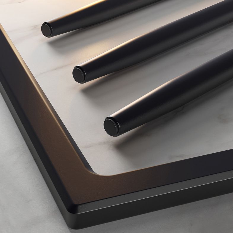 Modern Style Dining Table Sintered Stone Rectangle 4 Legs Table