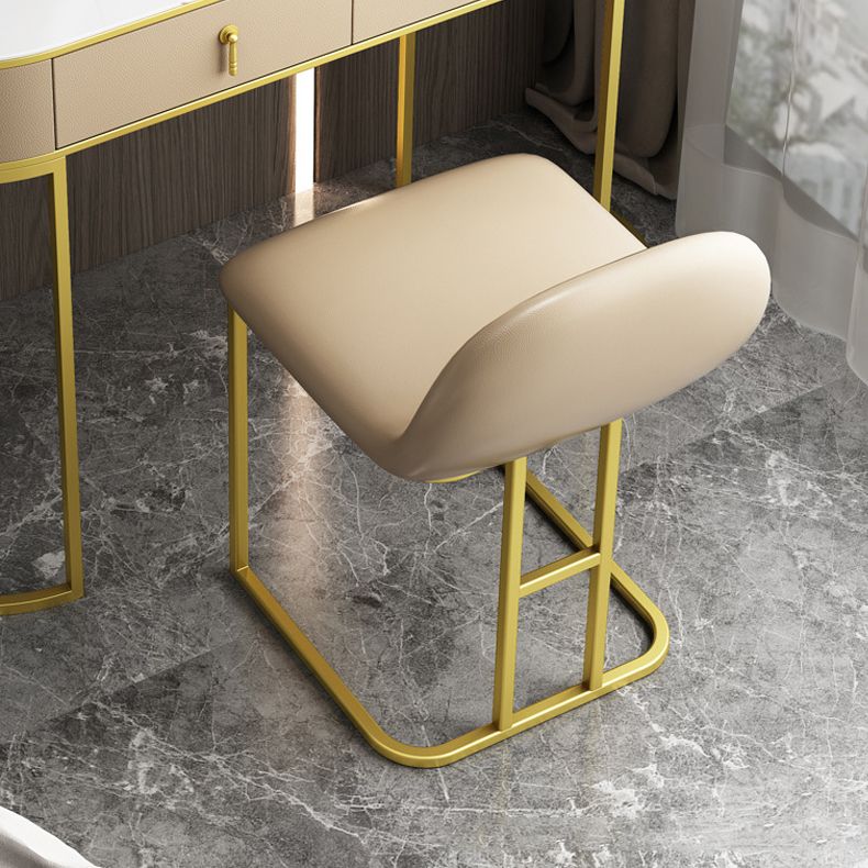 Glam 29.52 " H Slate Top Vanity Stool with Drawers Dressing Table