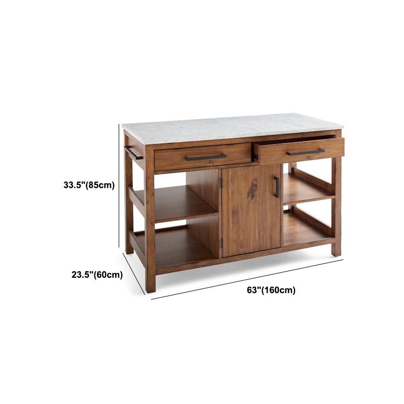 Modern Stationary Kitchen Island Table Sintered Stone Kitchen Island Table with Towel Rack