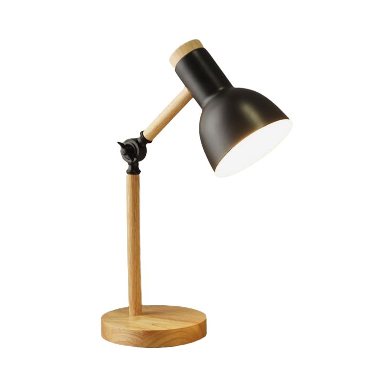 Macaron Dome Lettura Libro Light Metal 1 Light Study Room Lampada in bianco/nero/rosa con braccio in legno rotabile