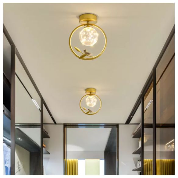 Plafonnier encastré sphérique moderne en verre transparent pour couloir LED