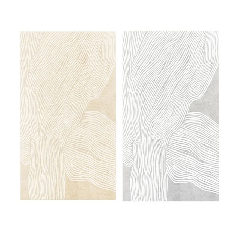 Simple Striped Rug Polyester Indoor Rug Non-slip Area Carpet for Living Room and Bedroom