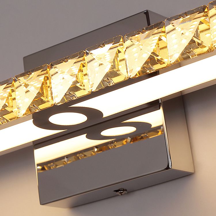 Rectangular LED Vanity Lamp Modern Minimalist Style Crystal Single Vanity Light