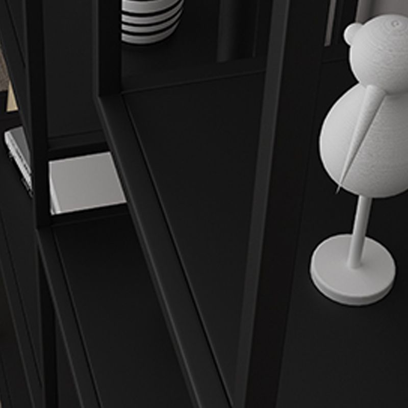 Modern Style Open Shelf Bookcase with Metal Rectangular Shelve