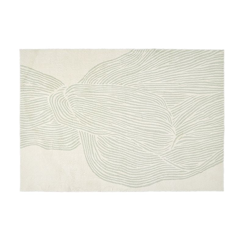 Beige Modern Rug Polyester Stripe Area Rug Non-Slip Backing Rug for Living Room