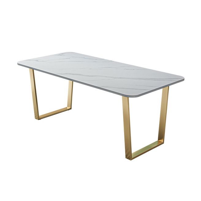 Rectangle Scandinavian Style Dining Room Set Sintered Stone Top Dining Furniture Set