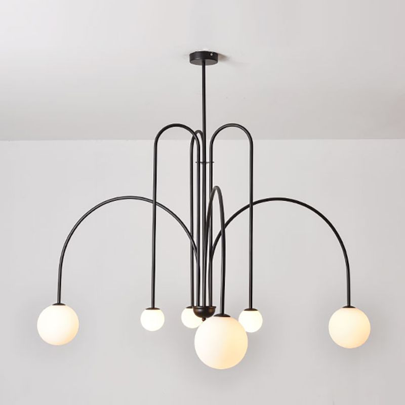 Modern Metal Chandelier Light Fixtures Globe Suspension Pendant Lamps for Living Room