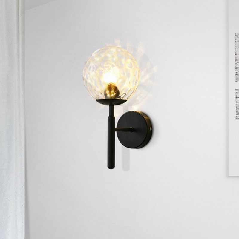 Modernist Wall Sconce Globe Sconce Light with Glass for Bedroom