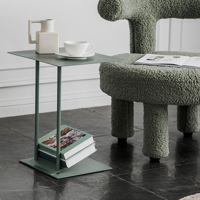 Mid-Century Modern End Table Metal C-shape Sofa Side Accent Table