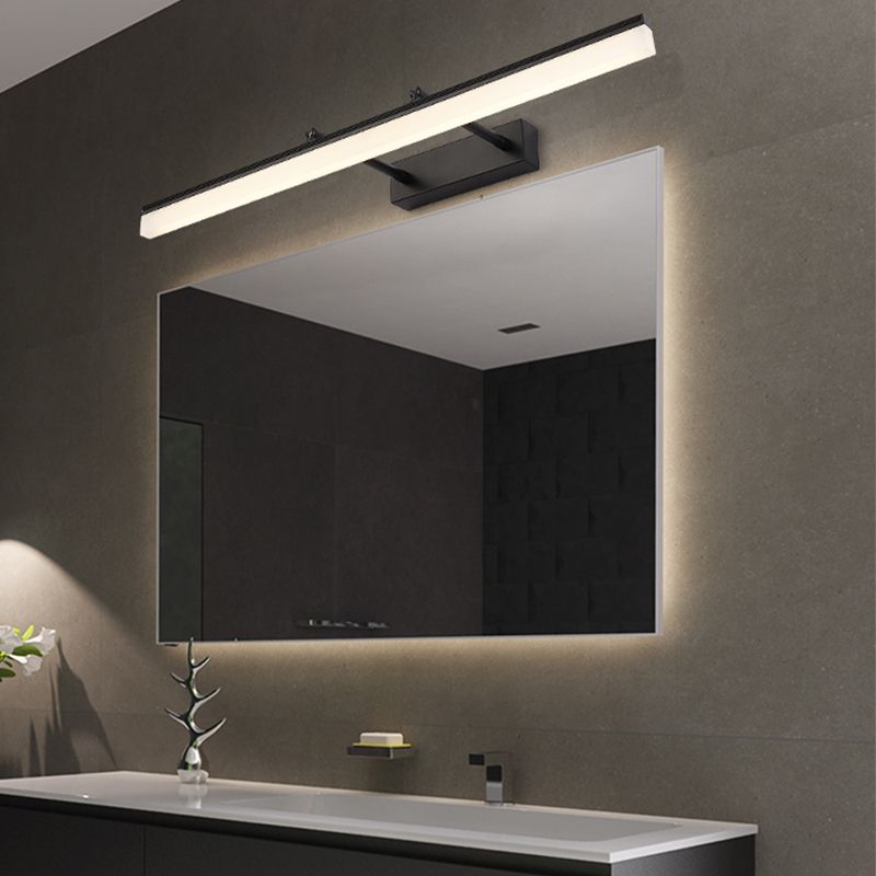 Strip Shape Wall Lighting Modern Style Metal 1 Light Sconce Light for Shower Room