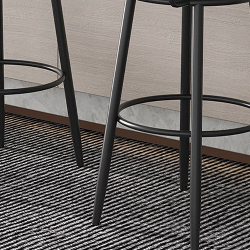 Contemporary Matte Finish Velvet Stool Milk Tea Shop Footrest Barstool