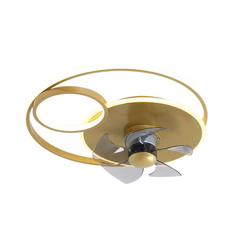 5-Blade Modern Ceiling Fan White/Golden LED Fan with Light for Home