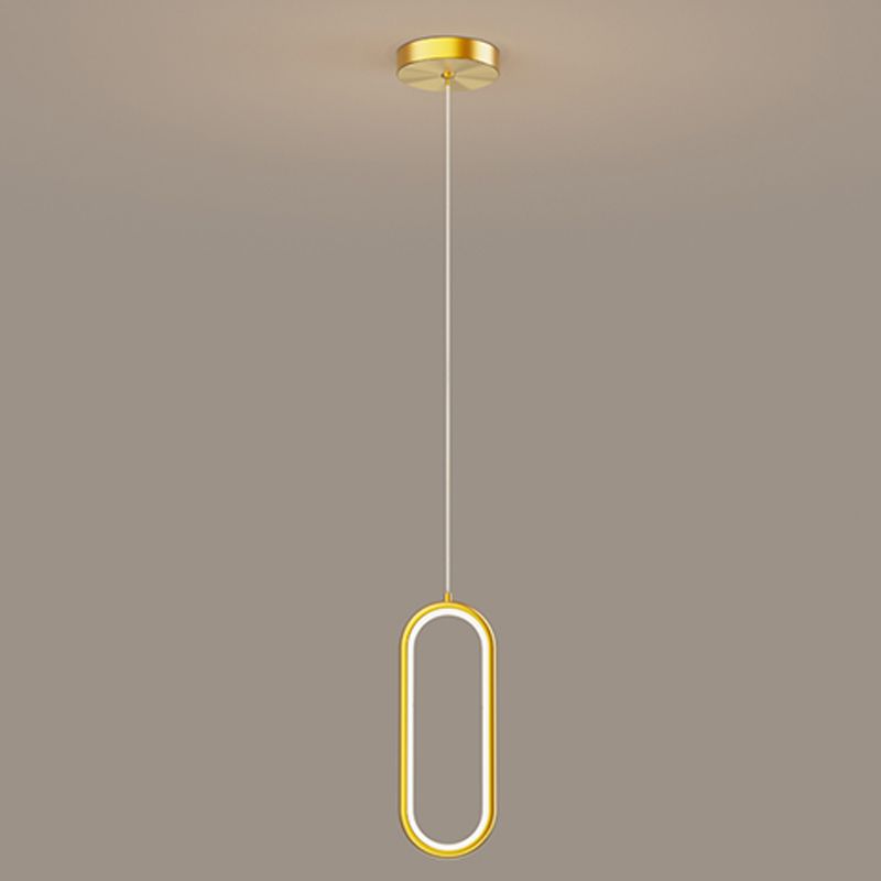 Linear Shape Hanging Light Modern Style Metal Hanging Lighting for Bedside