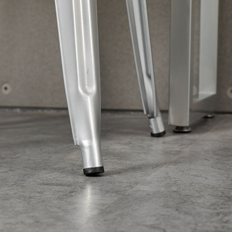 Contemporary Metal Bar Stool Low Back Dining Stool with Footrest