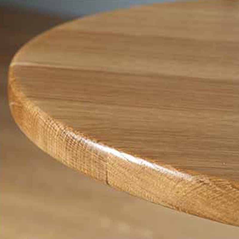 Scandinavian Round Wood Top Side Table Metal Pedestal End Table