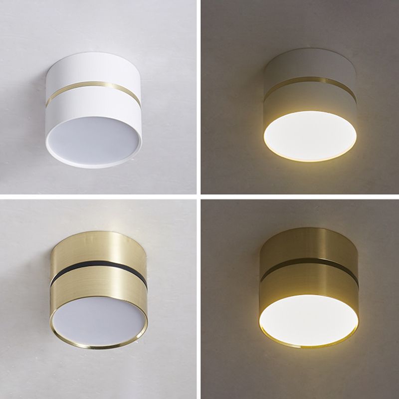 Modern Minimalist Metal Flush Mount Plafond Lamp Cilinder Shape LED Flush Mount Lighting voor slaapkamer