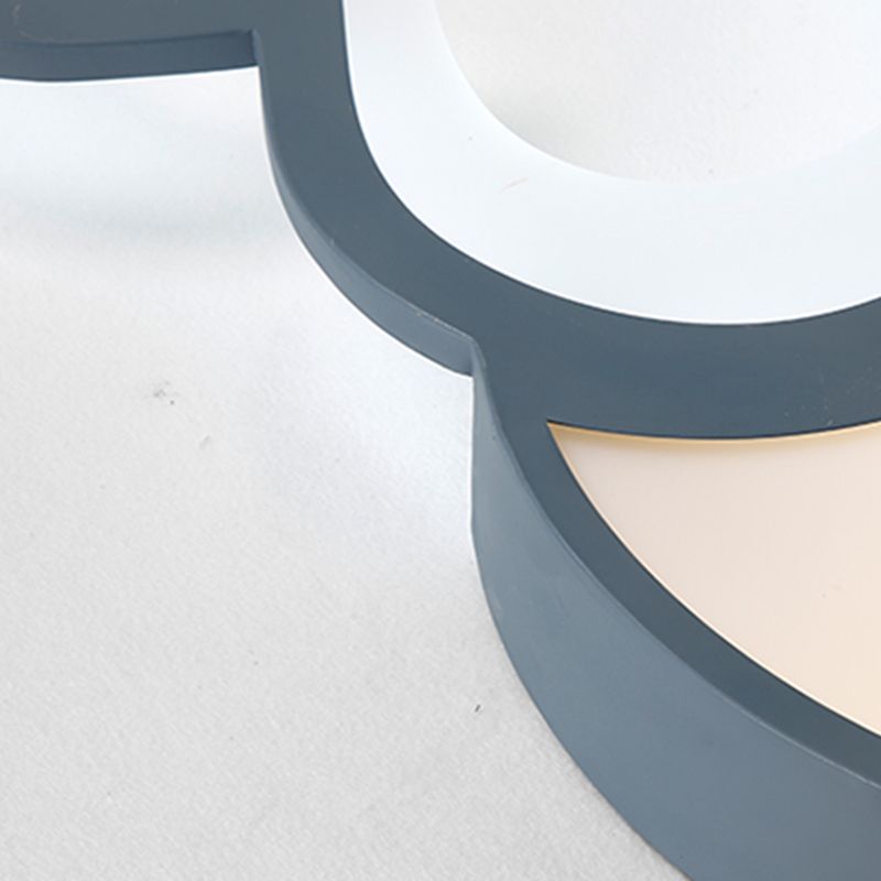 Nordic Style LED Flush Mount Heart-Shape Ceiling Light Fixture with Metal for Bedroom