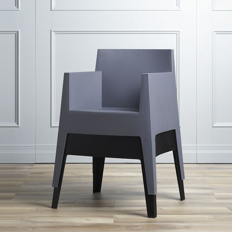 Contemporary Style Dining Chairs Arm Dining Chairs with Plastic Legs for Kitchen