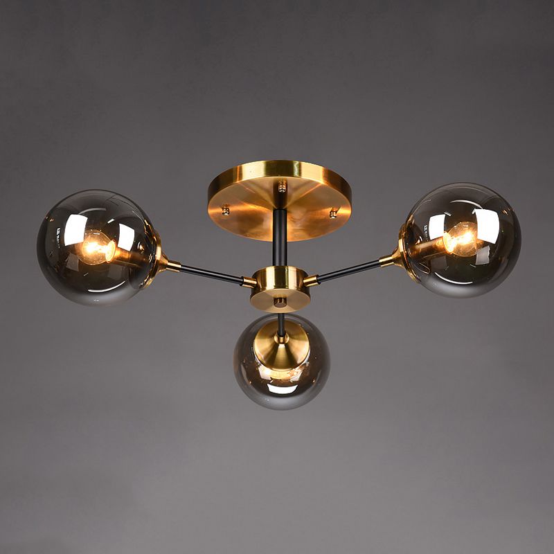 Eigentijdse bol spoeling licht armatuur glas spoelbevestiging plafondlicht in goud