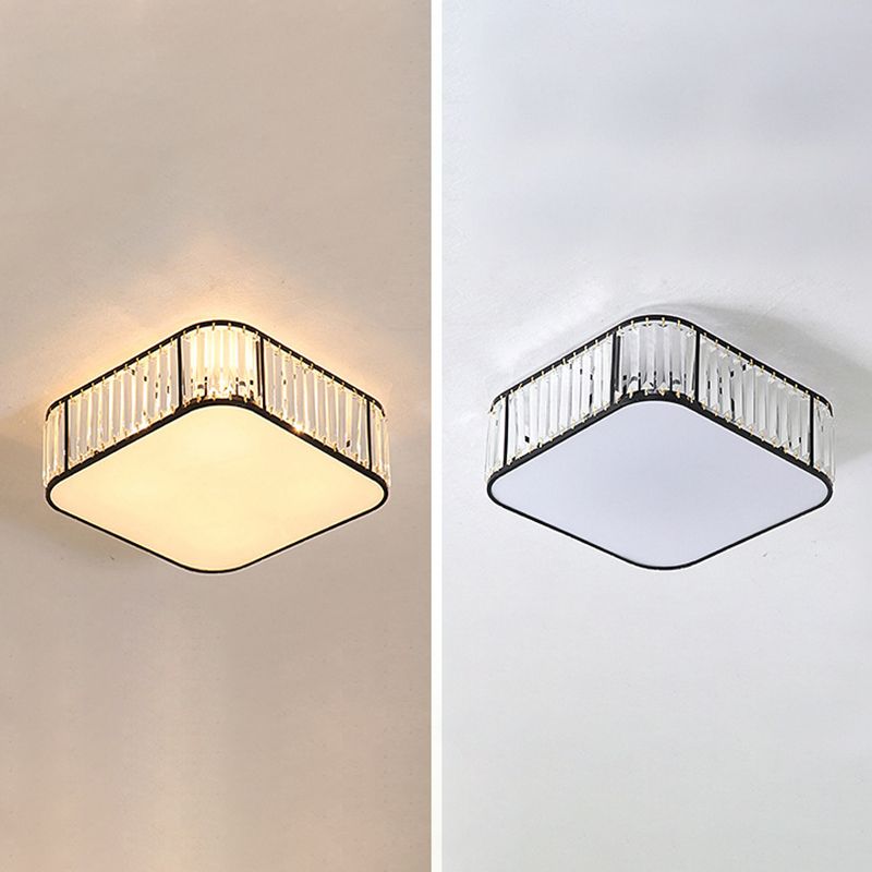 Modern Geometric Flush Ceiling Light Crystal 4 Lights Flush Mount Light