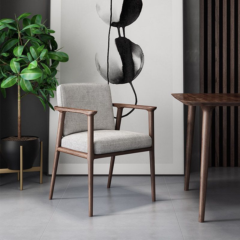 Traditional Style Ash Wood Chairs Solid Back Arm Kichen Dining Rooms Chair