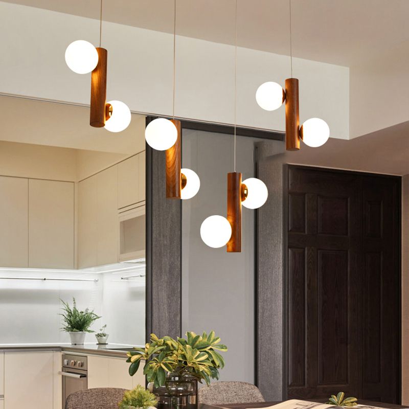 Kugelförmige Cluster -Anhänger Leicht nordisch Opalglas Esszimmer Hängende Leuchte