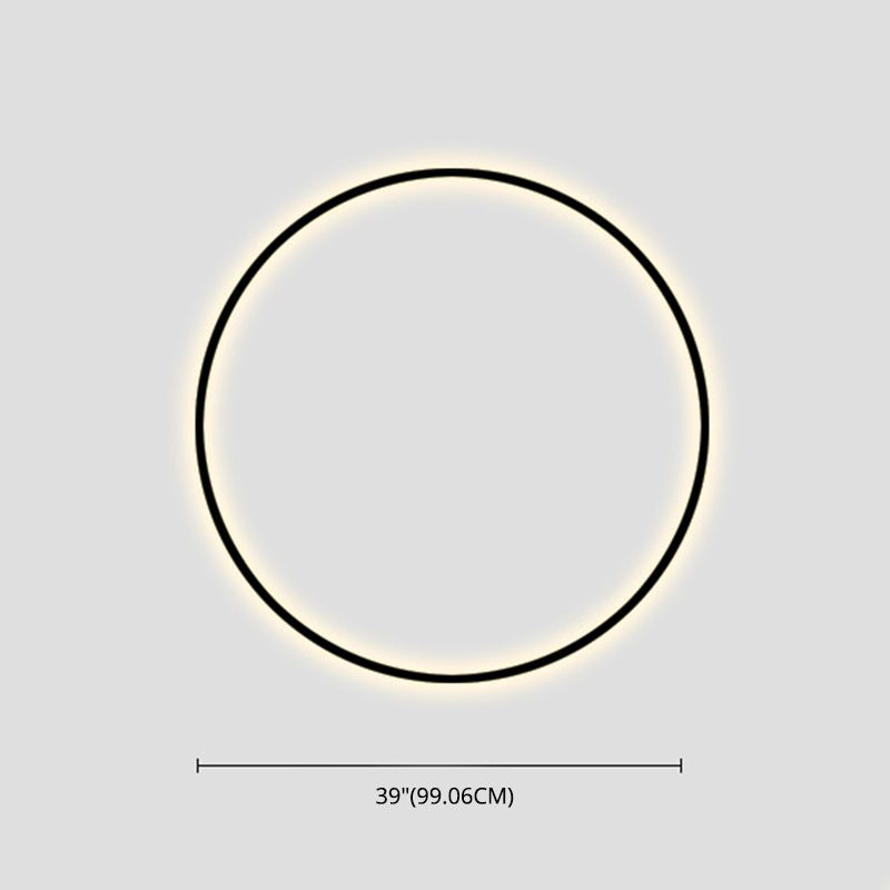 Zwart minimalisme Ronde lijnen LED Wall Lamp Noordse stijl Aluminium SCONCE Licht voor woonkamer