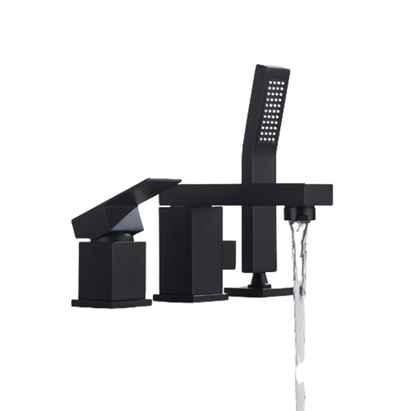 Deck Mounted Metal Freestanding Tub Filler Single Handle Freestanding Faucet