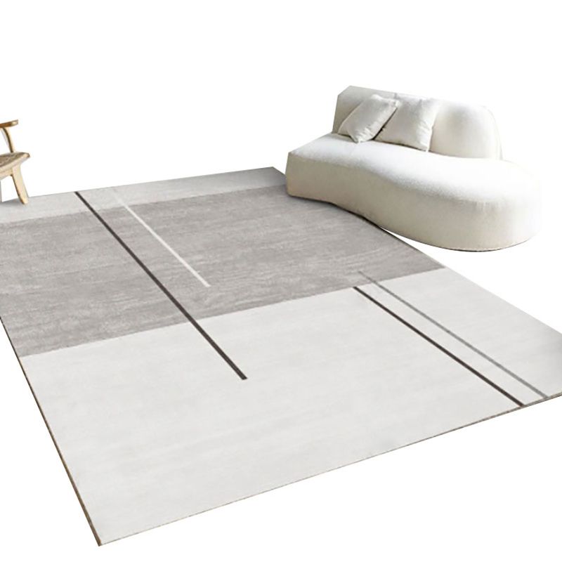 Tapis gris moderne, bloc de couleurs, en Polyester, avec envers antidérapant, pour la décoration de la maison
