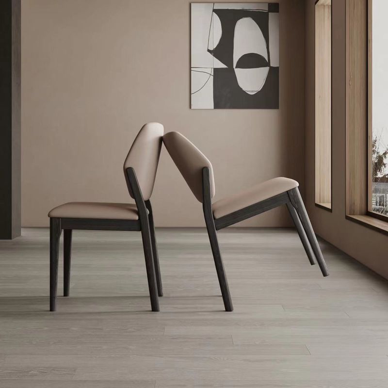 Open Back Dining Side Chair Industrial Solid Wood Dining Chair