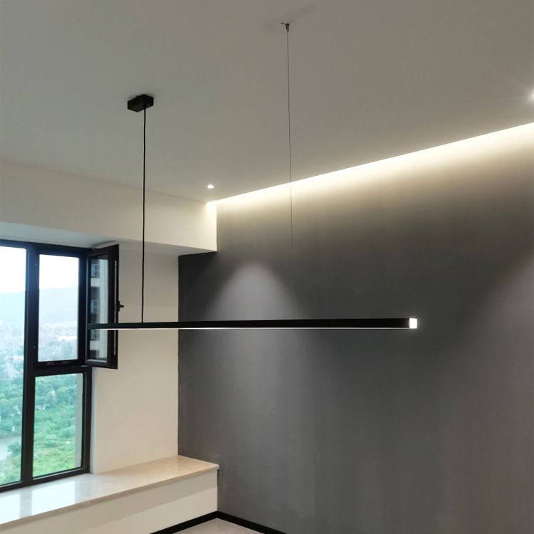 Pendante à l'île à LED moderne simple pour l'étude du bar de bureau de salle à manger