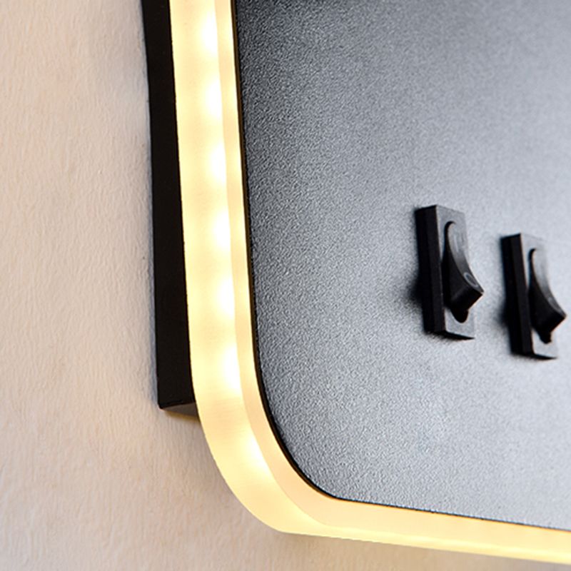 Modernist Wall Light Fixture Metal Black and White Wall Sconce for Bedroom