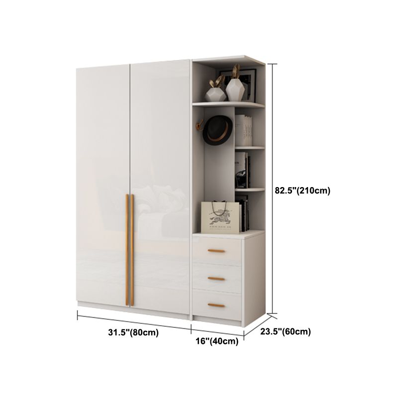 White Colour Wooden Wardrobe Soft Close Door Wardrobe Closet for Bedroom