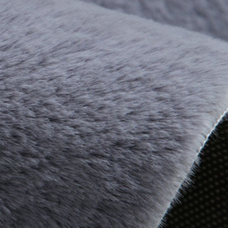 Casual Indoor Room Area Rug Gray Solid Color Rug Polyester Washable Carpet