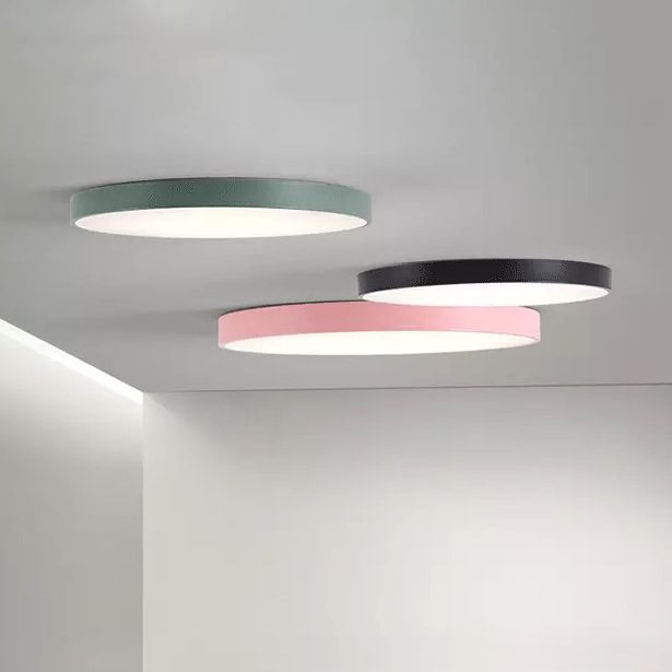 Lampada da soffitto a LED di forma rotonda stile moderno amaretto 1 luce da incasso con paralume in acrilico