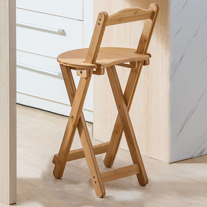 Modern Home Footrest Folding Stool Matte Finish Bamboo Barstool