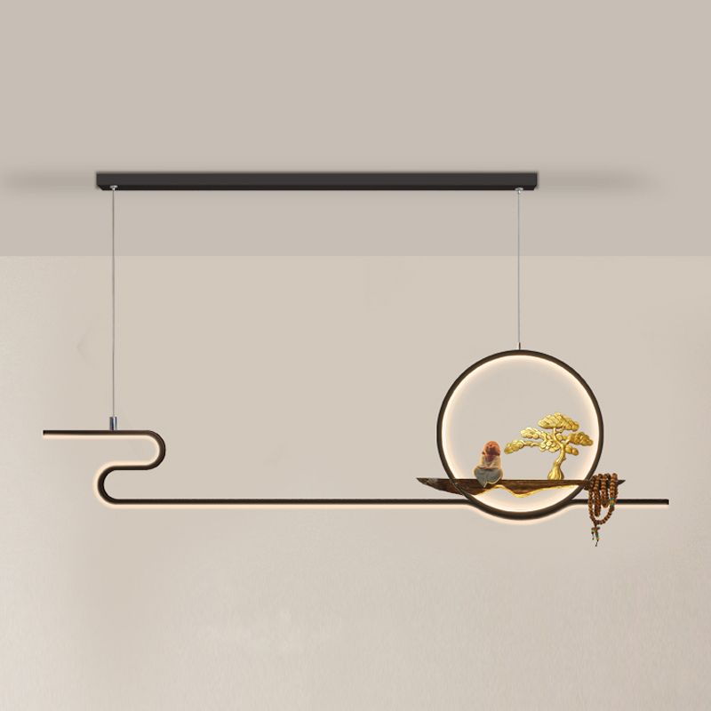 Ideas de iluminación de isla lineal Iluminación colgante de 2 luces de metal contemporáneo