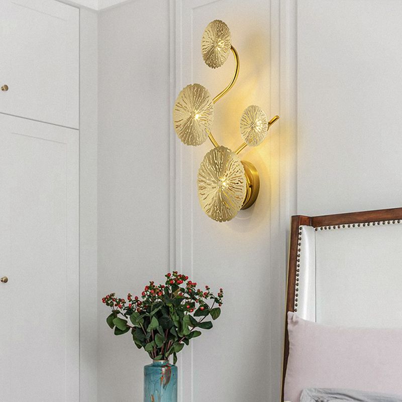 Lotus Leaf Metal Wall Light Sconce Modernity Wall Mounted Lamp for Living Room