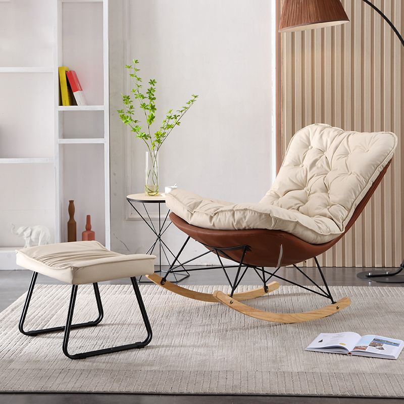 Nordic Light Luxury Chaise Rocking Chair Hotel Leisure Upholstered Lazy Sofa Chair