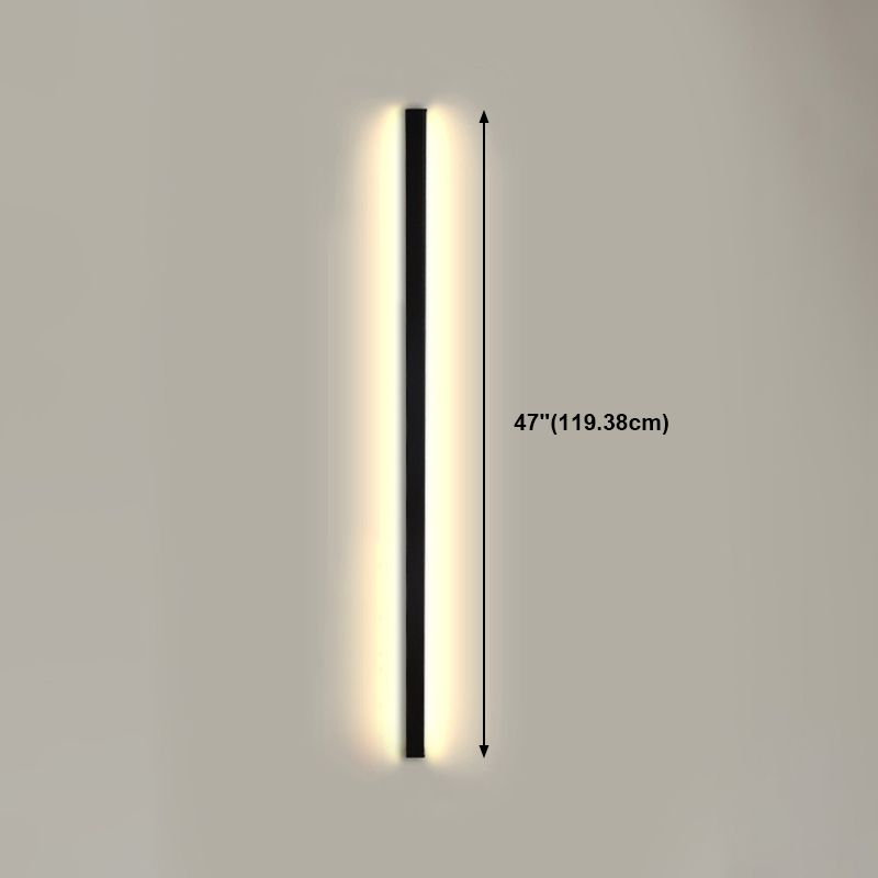 Sombra lineal Maledina de metal Distone moderno de estilo 1 luces de montaje de pared lámpara en negro